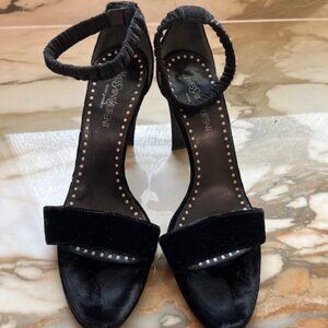 Saint Laurent Velvet Grace Sandals - Sz 40.5